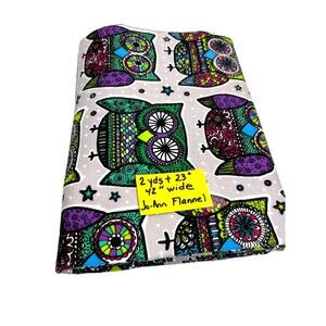 Hoot Owls Flannel Fabric Jo-Ann Fabrics  2 Yard and 23" X 42" Wide
